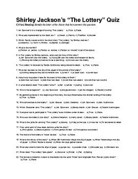 the lottery by shirley jackson answer key|Iba pa.
